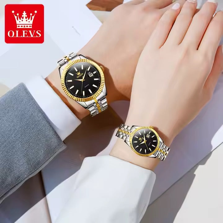 Combo Reloj de negocios de lujo para hombre y mujer