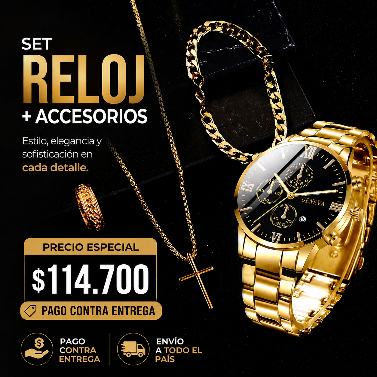 Combo Reloj De Promoción 4 En 1