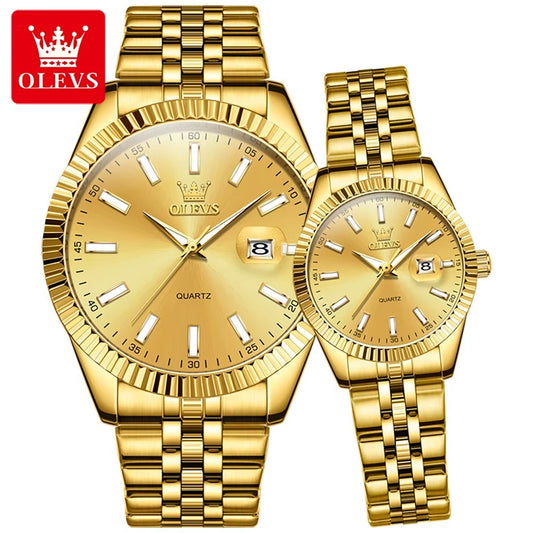 Combo Reloj de negocios de lujo para hombre y mujer