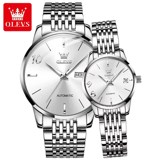 Relojes para pareja Casual acero inoxidable